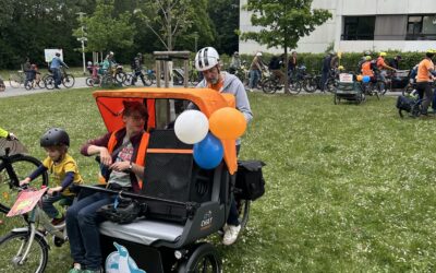 Die brandneue E-Rikscha bei der Kidical Mass Nürnberg